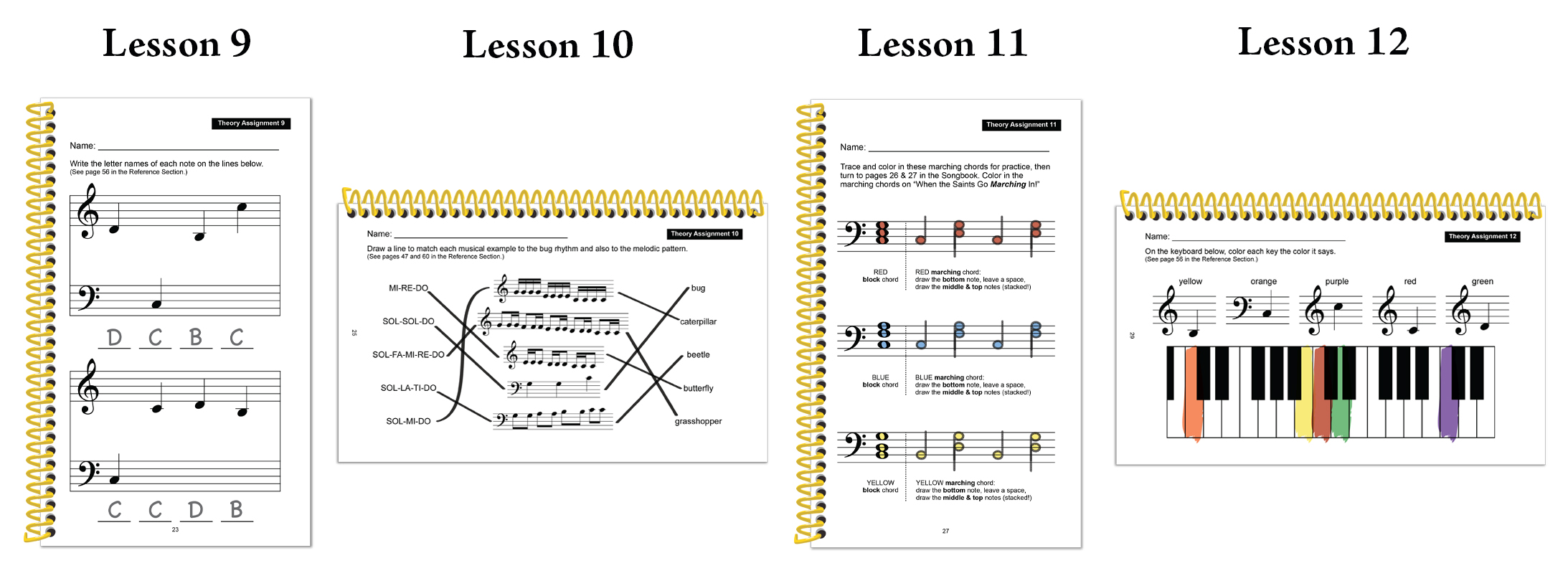Answers for Lessons 9 through 12 of Yellow Arrows