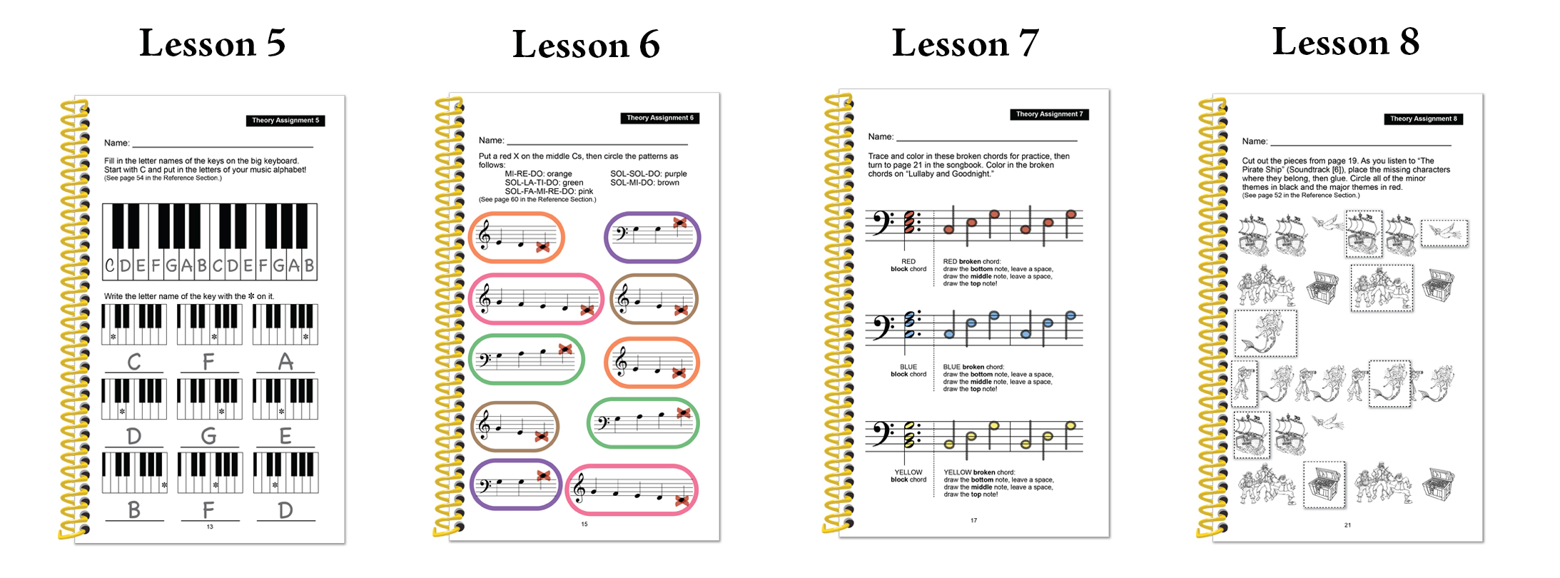 Answers for Lessons 5 through 8 of Yellow Arrows