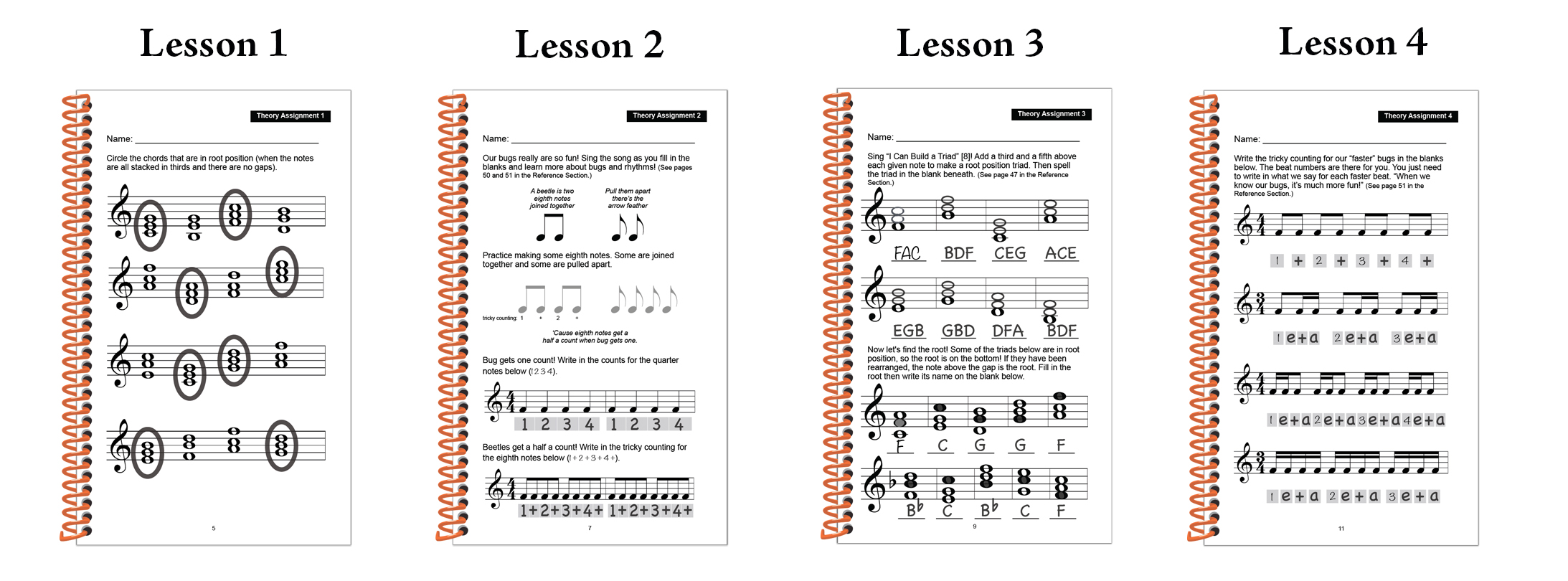 Answers for Lessons 1 through 4 of Purple Magic