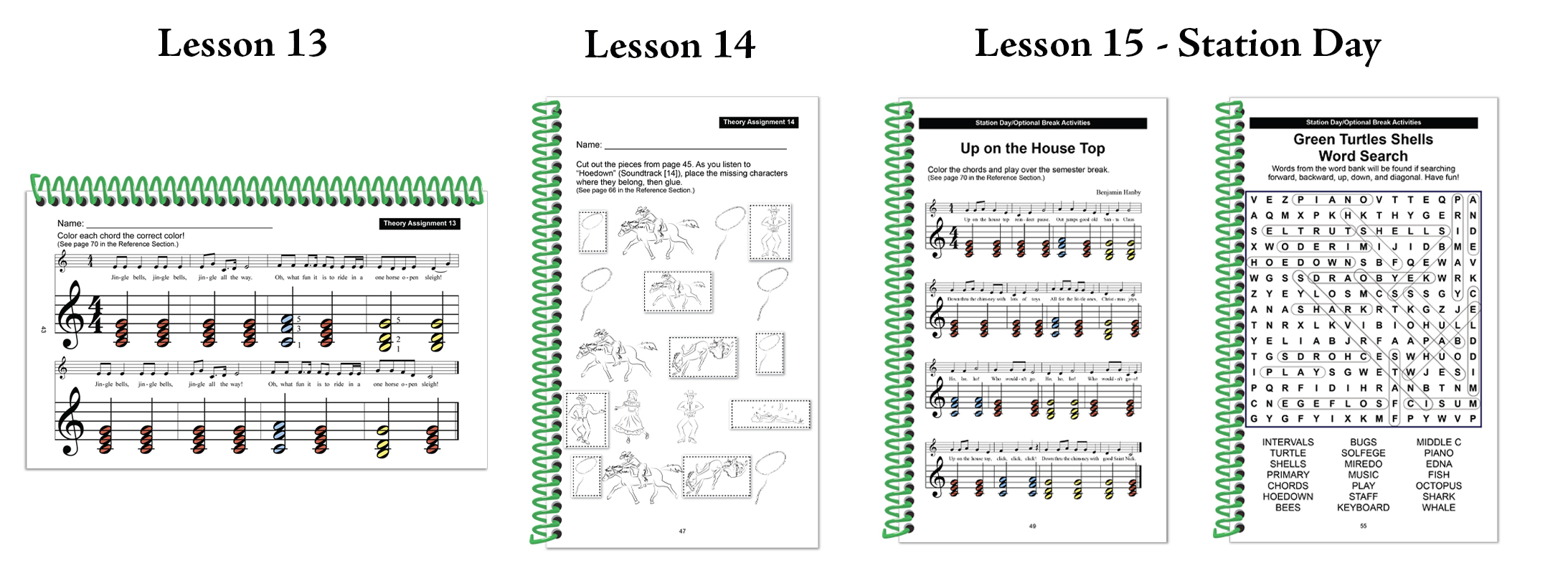Answers for Lessons 13 through 15 of Green Turtle Shells