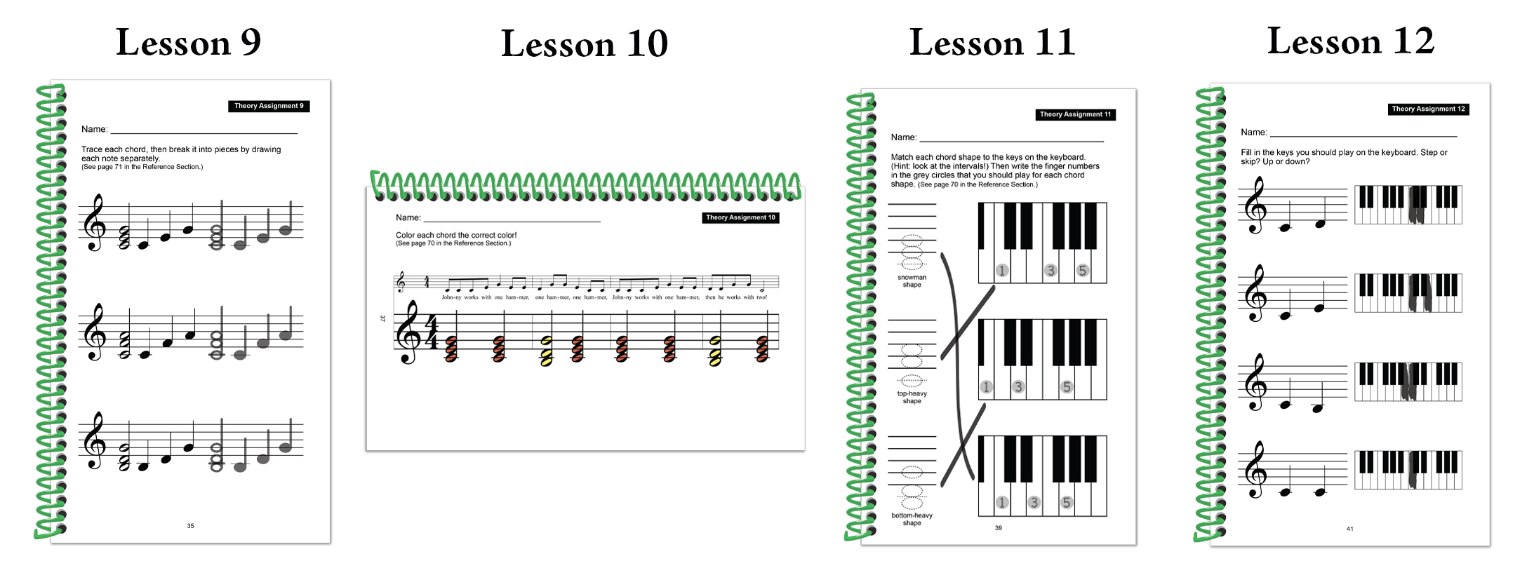 Answers for Lessons 9 through 12 of Green Turtle Shells