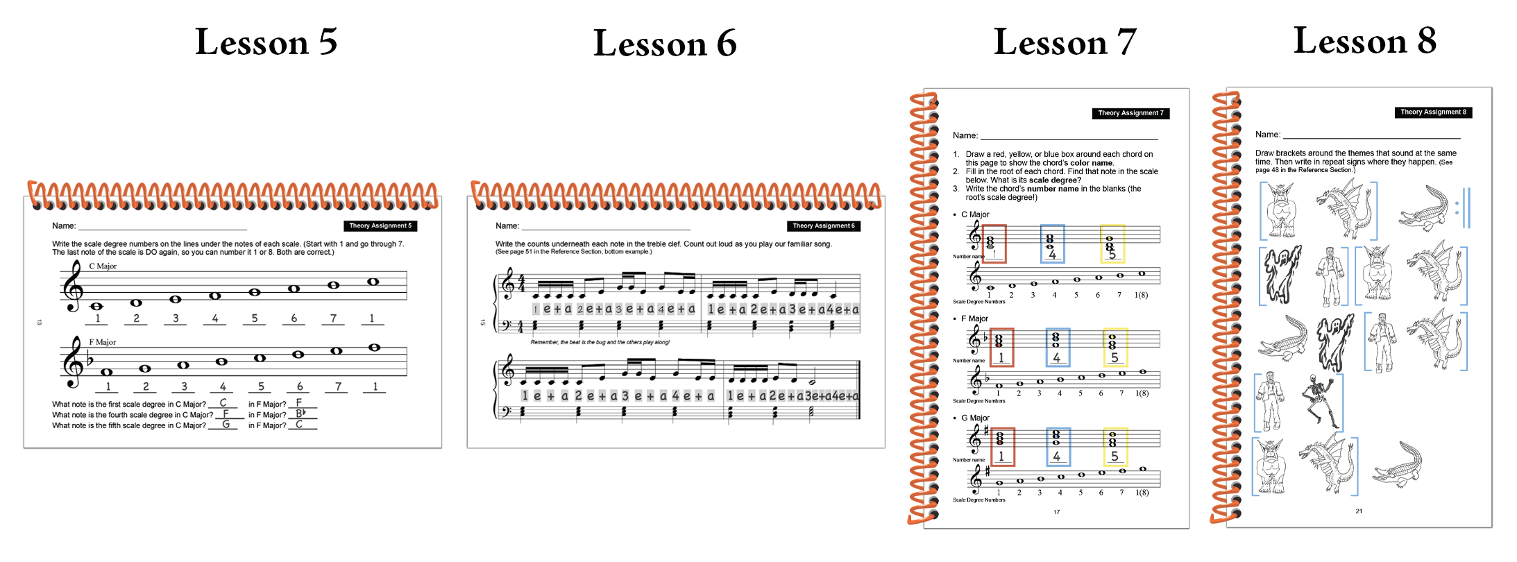 Answers for Lessons 5 through 8 of Purple Magic