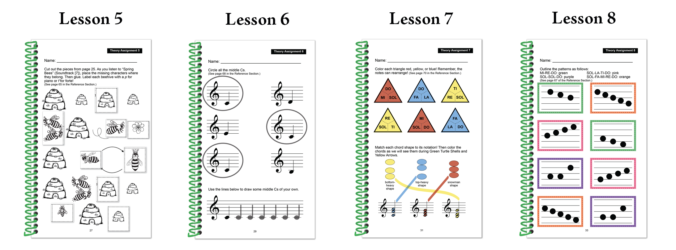 Answers for Lessons 5 through 8 of Green Turtle Shells